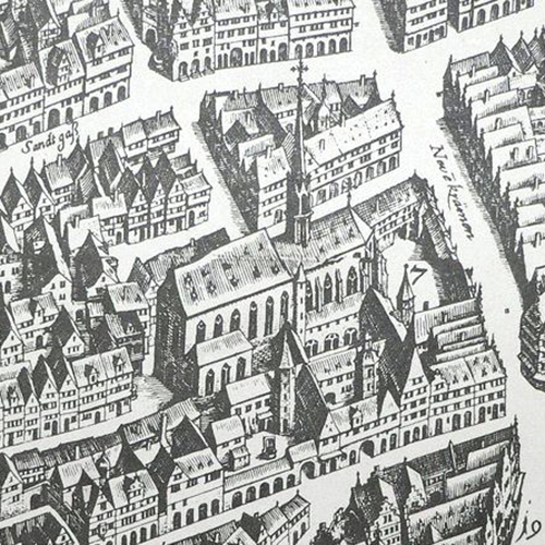 Illustration Frankfurt Barfüßerkirche Merian 1628