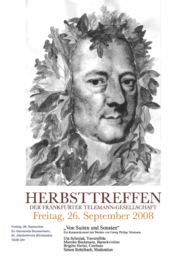 Flyer Herbsttreffen der Frankfurter Telemann-Gesellschaft Freitag, 26. September 2008